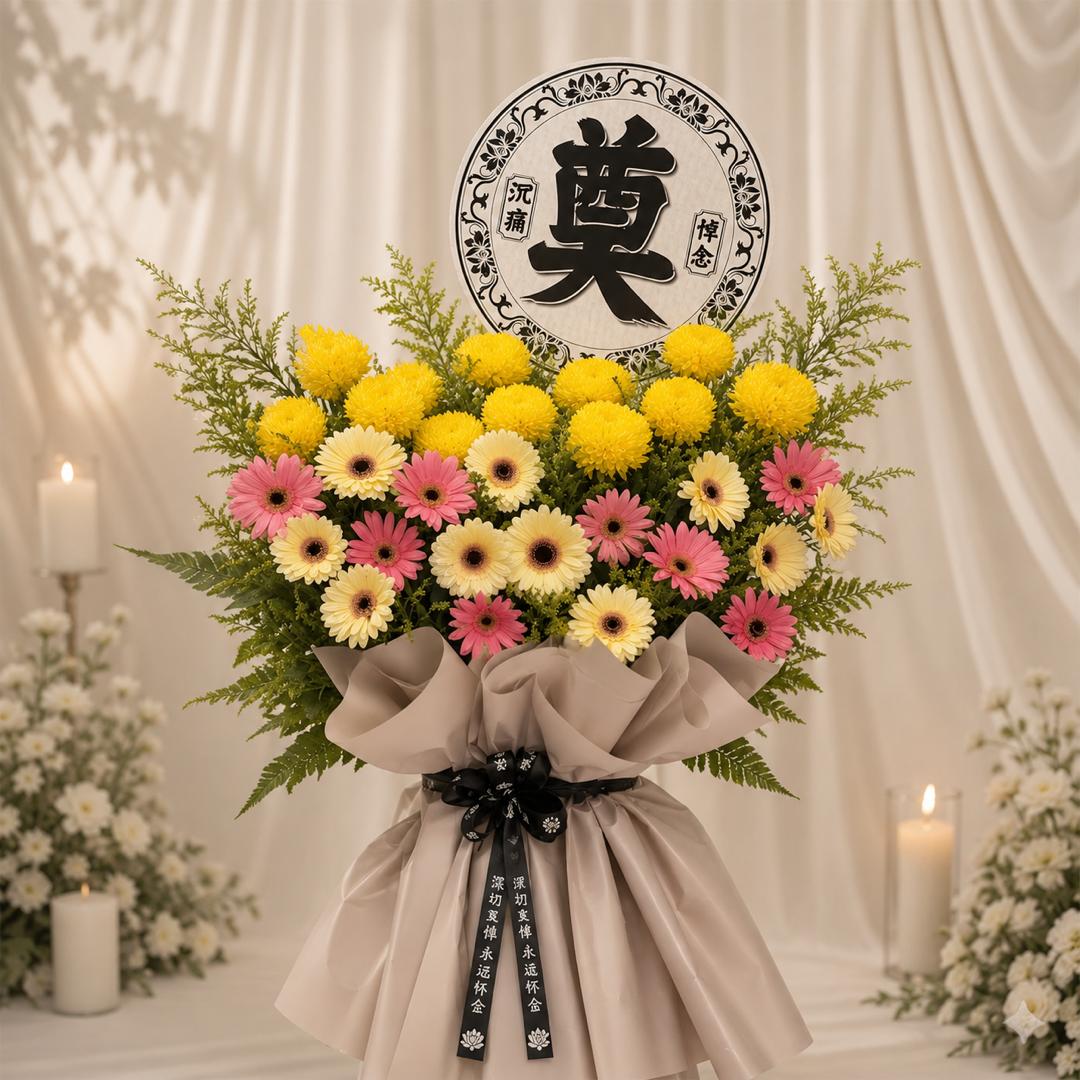 Serene white sympathy arrangement — condolence flowers guide by Bloom & Core