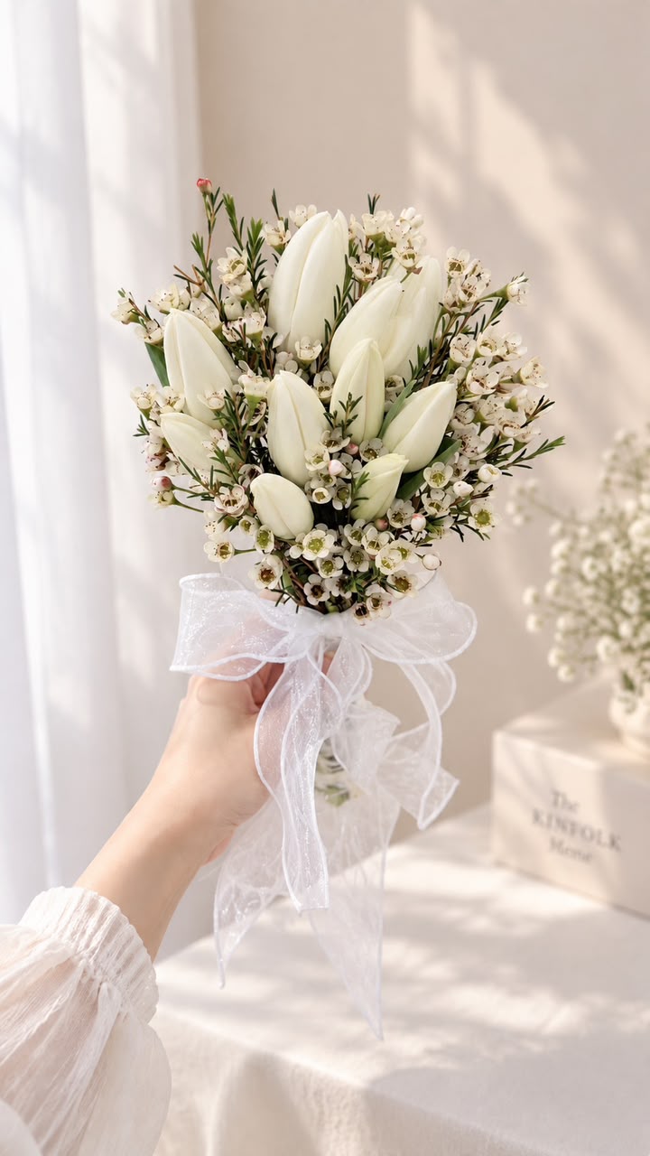 Snow Tulip Bridal Bouquet