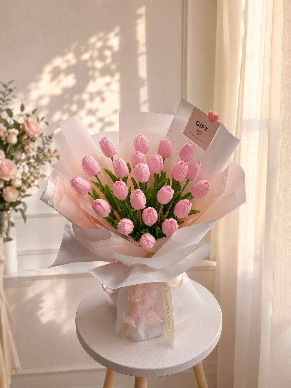 Blushing Tulip Soap Flower Bouquet