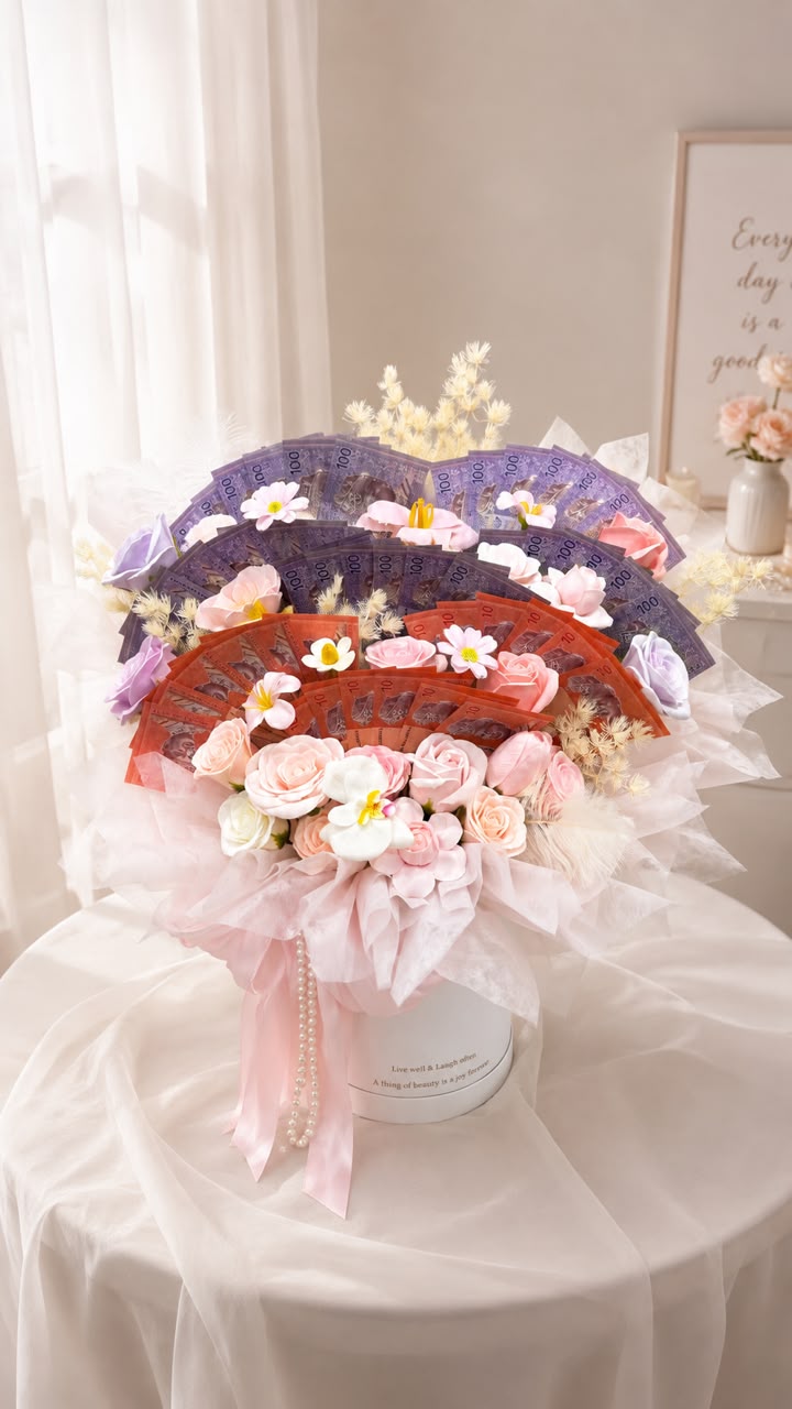 Surprise in Every Fold – Handmade Cash Bouquet